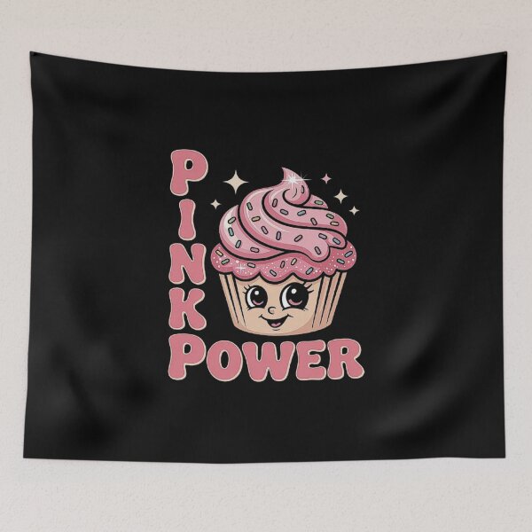 Item preview, Pink Power Cupcake – Kawaii Dessert Girl Empowerment Art designed and sold by love3617.