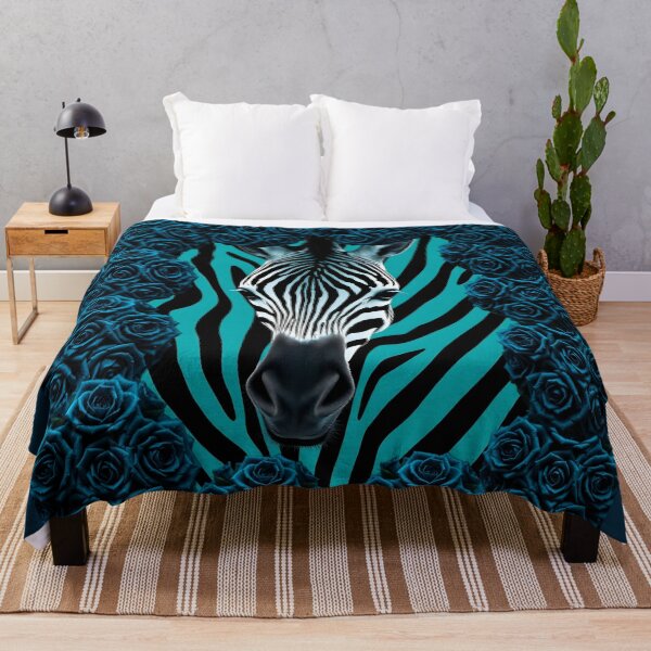 Item preview, Teal Zebra & Blue Roses designed and sold by DesignsByPrnces.
