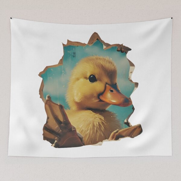 Item preview, Breaking Duck | Realistic Duckling Crashing Through Wall Design designed and sold by TeeTimeTreasure.