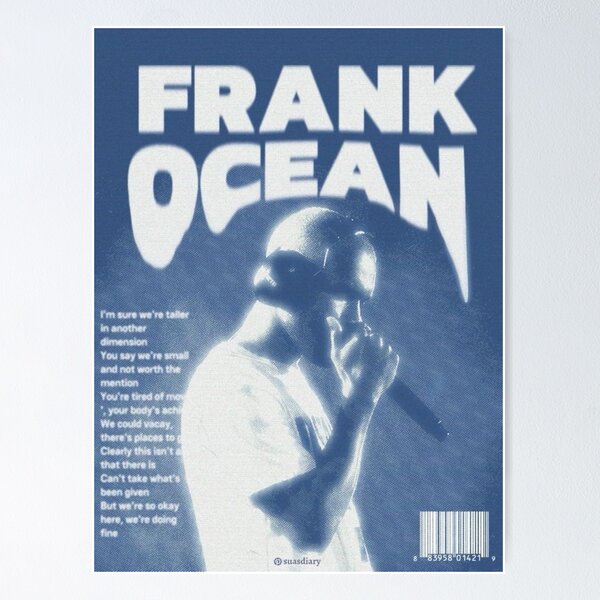 Aperçu de l'œuvre Frank Ocean, Ferrari blanche rétro créée et vendue par AnabelStickers.