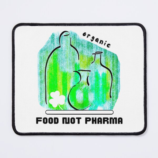Item preview, Food Not Pharma – Hand-Drawn Green Wellness Illustration designed and sold by baskamade.