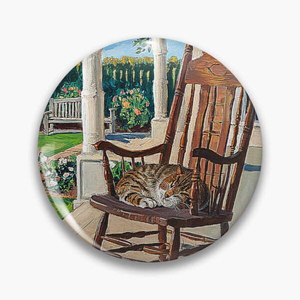 Item preview,   Serene Porch Scene with Cat and Rocking Chair designed and sold by AnimalAirtistry.