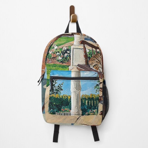 Item preview, Serene Porch Scene with Cat and Rocking Chair designed and sold by AnimalAirtistry.