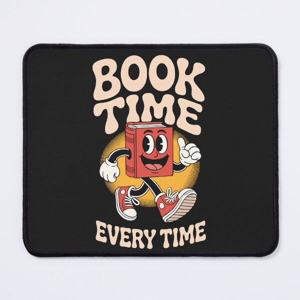 Item preview, Book Time Every Time – Retro Cartoon Bookish Mascot Design for Readers and Vintage Lovers designed and sold by Fantasy Cache.