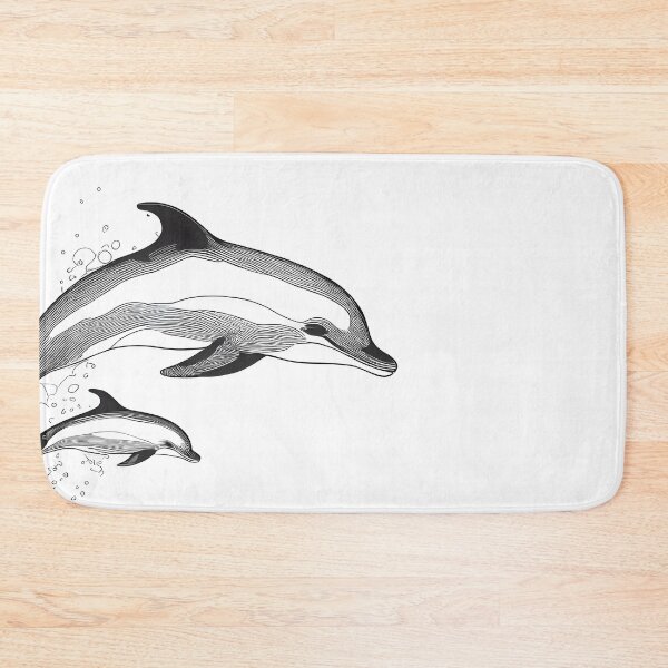 Item preview, Dolphin Duo Leap - Line Art Elegance designed and sold by ShadowAndSlate.