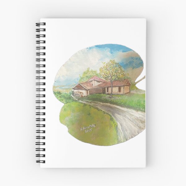 Item preview, Beautiful rural landscape – Acrylic on Real Tree leaves  designed and sold by Julia's Print Studio .