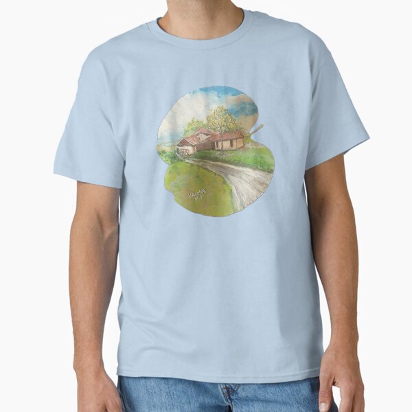Item preview, Beautiful rural landscape – Acrylic on Real Tree leaves  designed and sold by Julia's Print Studio .