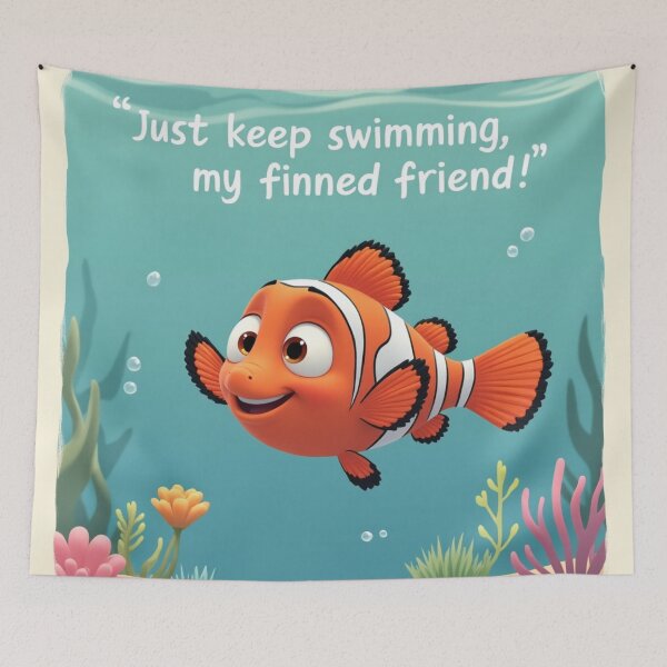 Item preview, Just Keep Swimming Cute Clown Fish designed and sold by nhk999.