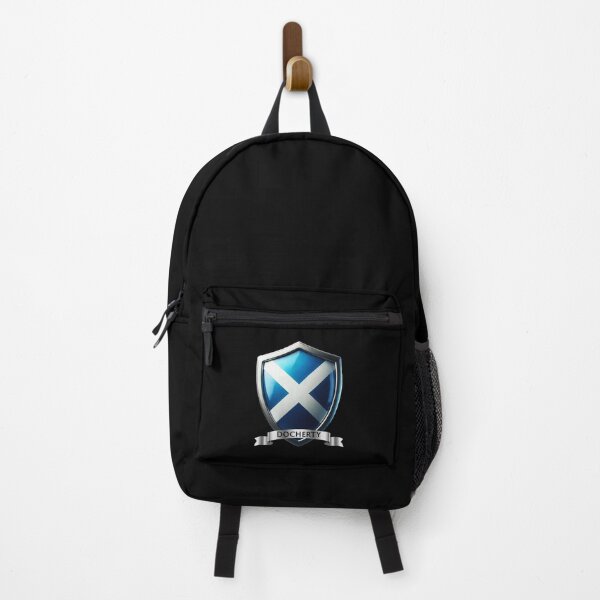 Item preview, Docherty Crest with Scottish Colors Green Banner & Noble Stag designed and sold by Highlandkings.