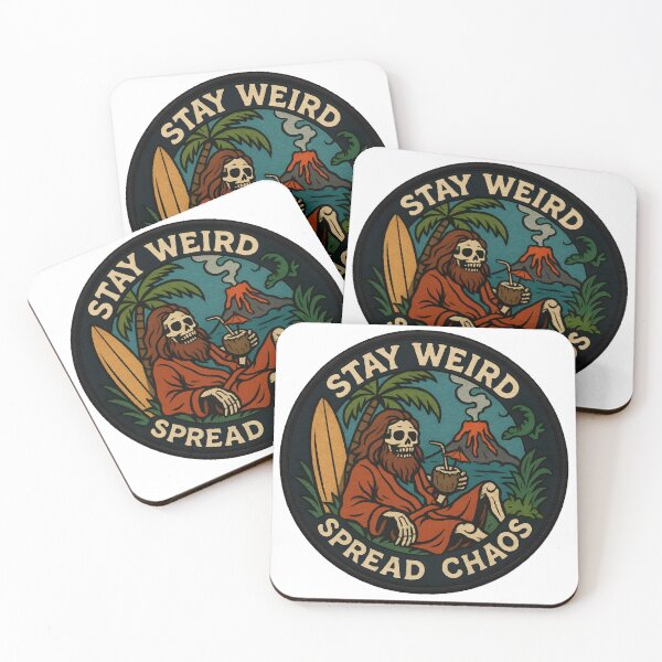 Item preview, Stay Weird, Spread Chaos. Skeleton. Funny Slogan. designed and sold by aishow.
