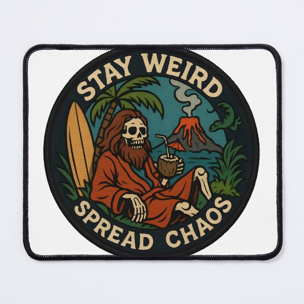 Item preview, Stay Weird, Spread Chaos. Skeleton. Funny Slogan. designed and sold by aishow.