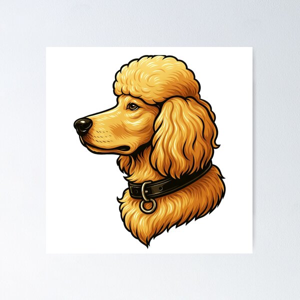 Item preview, Poodle Side Profile – Classy Vintage Dog Illustration designed and sold by ranker666.