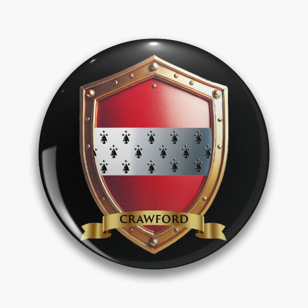 Item preview, Crawford Coat of Arms  Heraldic Crest with Gold Banner designed and sold by Highlandkings.