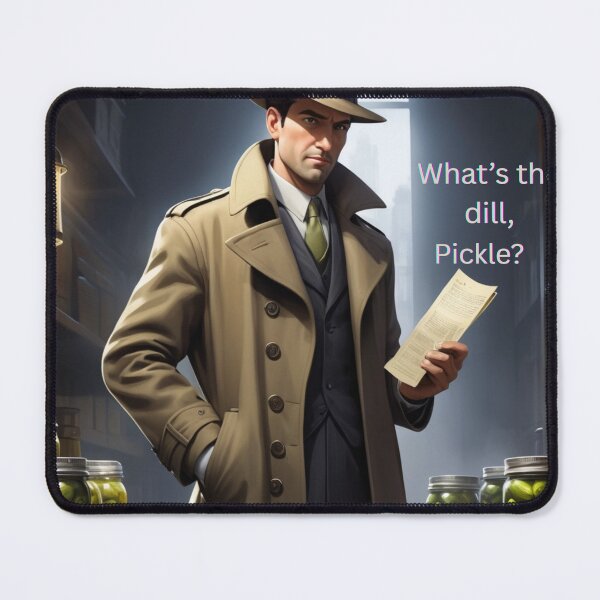 Item preview, Detective Pickle – What’s the Dill, Pickle? Noir Pun Design designed and sold by uglydogboutique.