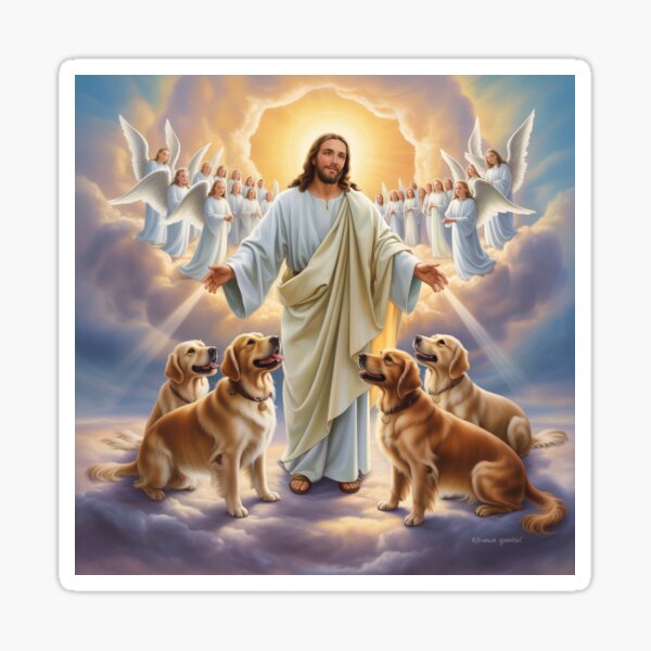Artikel-Vorschau von JESUS UND HUNDE IM HIMMEL. Süße Hunde und Engel mit Jesus im Himmel, designt und verkauft von Obinne.