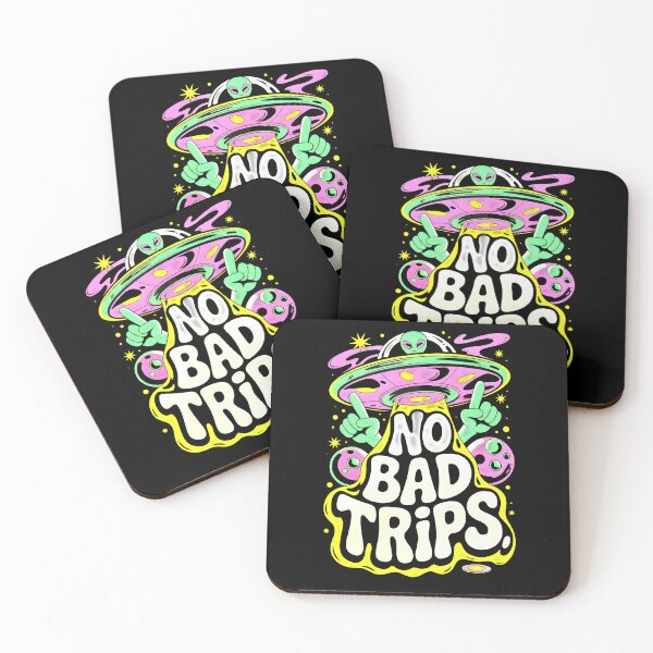 Item preview, Trippy Neon Glitch 'No Bad Trips' UFO designed and sold by GL!TCH LAB.