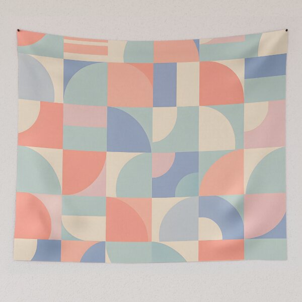 Item preview, Pastel Grid – Retro Geometric Pattern in Soft Colors designed and sold by Velun.