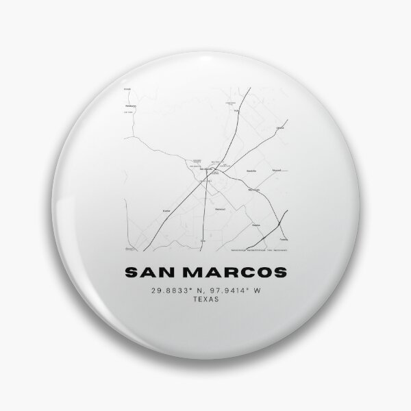 Item preview, San Marcos Map – River City Minimalist Poster in Black & White designed and sold by RM-Journey.