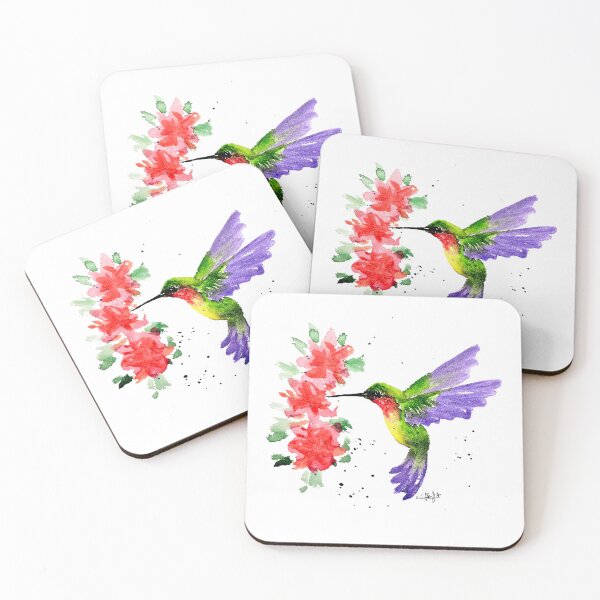 Item preview, Hummingbird "Happy" Original Watercolor Painting by Emily Albright designed and sold by ARTwithAlbright.
