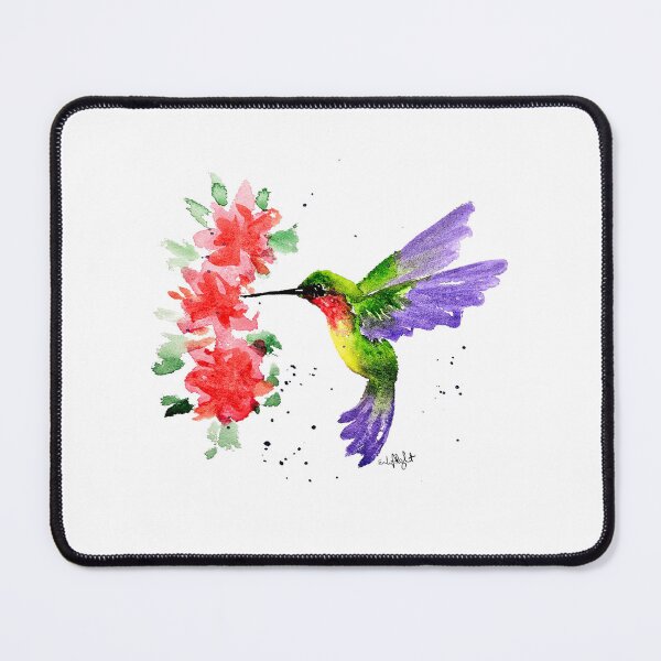 Item preview, Hummingbird "Happy" Original Watercolor Painting by Emily Albright designed and sold by ARTwithAlbright.