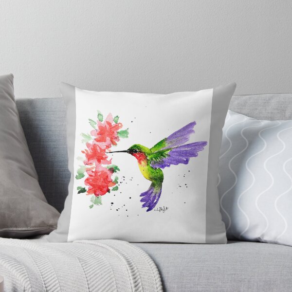 Item preview, Hummingbird "Happy" Original Watercolor Painting by Emily Albright designed and sold by ARTwithAlbright.
