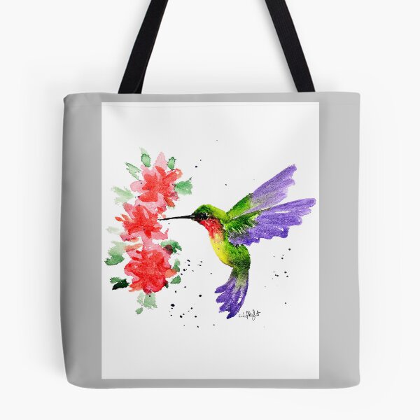 Item preview, Hummingbird "Happy" Original Watercolor Painting by Emily Albright designed and sold by ARTwithAlbright.