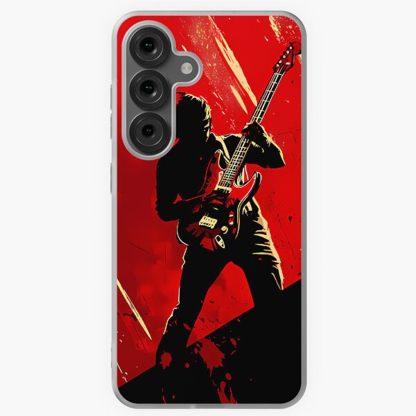 Vista previa del artículo con la obra «Arte digital imprimible de guitarrista estilo cómic para tazas, camisetas y más», diseñado y vendido por manuelsdesign.