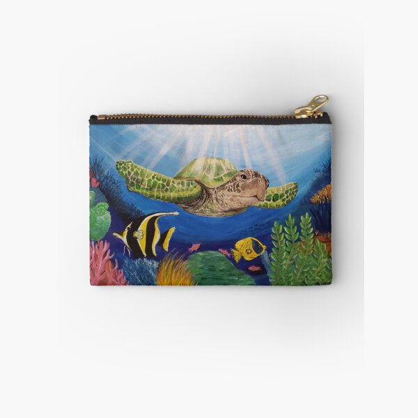 Item preview, Sea Turtle in Ocean Acrylic hand painted design by Emily Albright designed and sold by ARTwithAlbright.