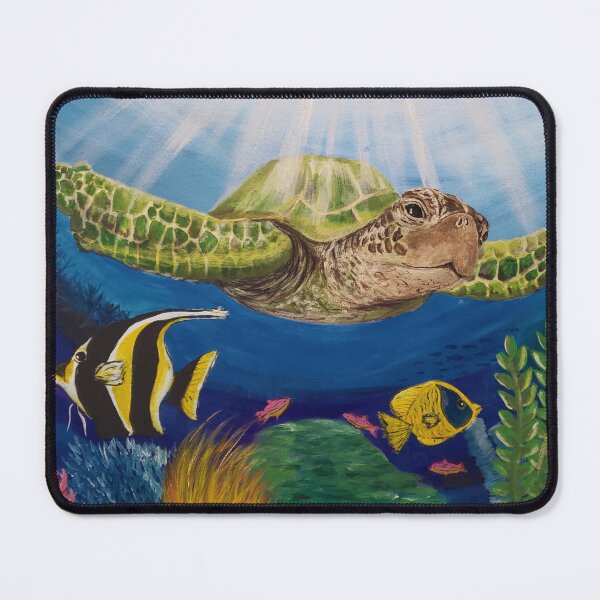 Item preview, Sea Turtle in Ocean Acrylic hand painted design by Emily Albright designed and sold by ARTwithAlbright.