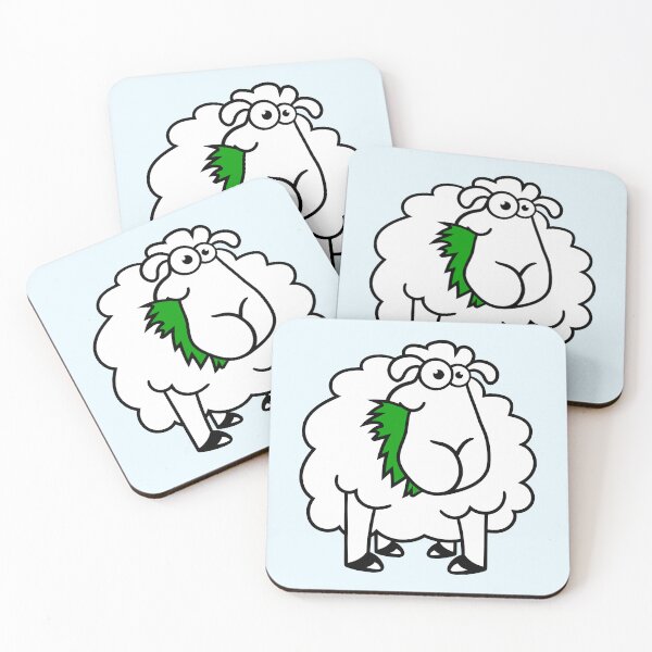 Item preview, Sheep Eating Grass Eating Hungry Funny Cartoon Fun designed and sold by shirt-o-mat.