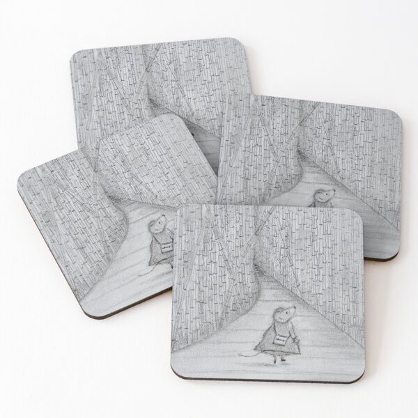 Item preview, Mouse in Bamboo Forest | Japan Art | Gentle Pencil Drawing designed and sold by AngelaMarieArt.