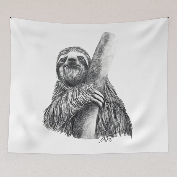 Item preview, SLOTH - Curious Tree Sloth Drawn by Emily Albright designed and sold by ARTwithAlbright.