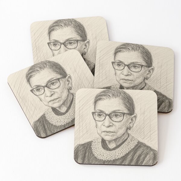 Item preview, RBG Ruth Bader Ginsburg artistic sketch strong woman and feminist supreme court justice designed and sold by adesignworld.