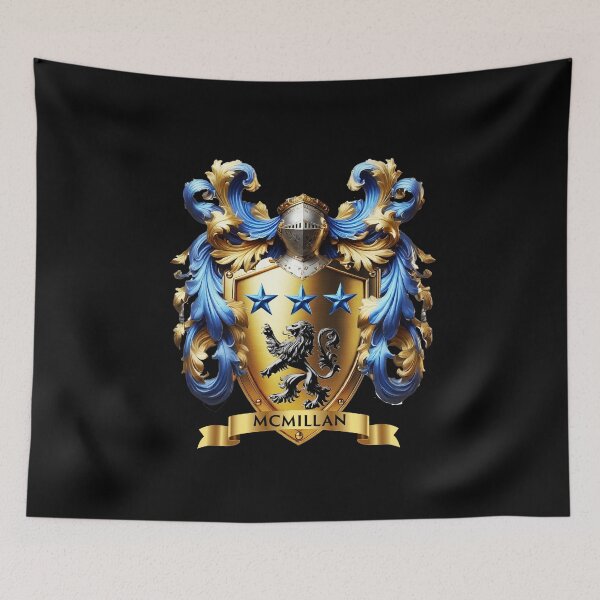 Item preview, McMillan Family Crest  The Lions Roar Beneath a Crown of Stars designed and sold by Highlandkings.