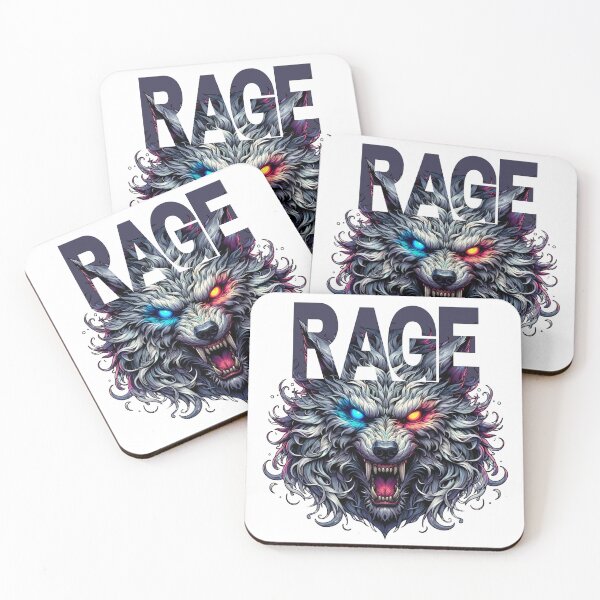 Item preview, "RAGE Wolf – Dual-Eyed Beast Unleashed" designed and sold by Karim-Karem.