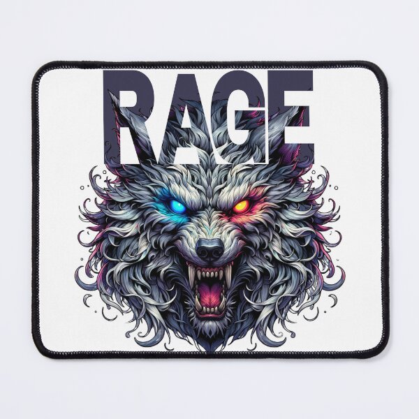 Item preview, "RAGE Wolf – Dual-Eyed Beast Unleashed" designed and sold by Karim-Karem.