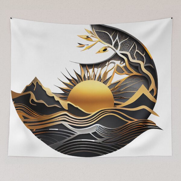 Item preview, Kintsugi Landscape Emblem designed and sold by ShadowAndSlate.