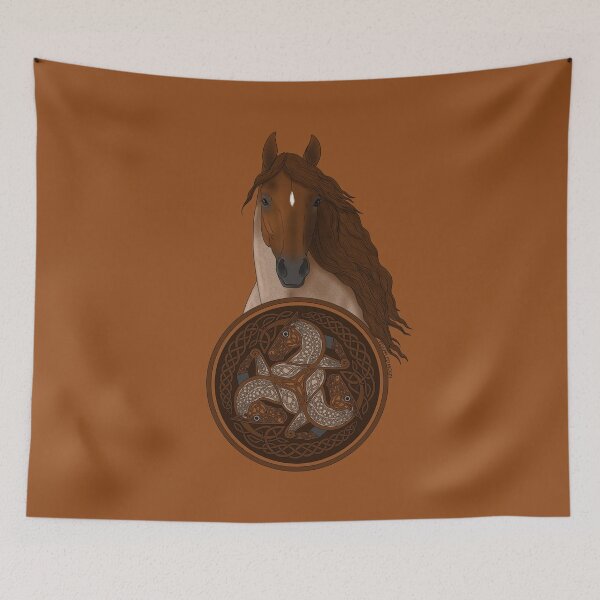 Item preview, Red Roan Horse with Celtic Horse Knotwork designed and sold by DappledMoon.