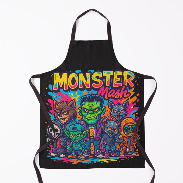Artikelvorschau, Monster Mash – Neonfarbenes Rundhals-T-Shirt entworfen und verkauft von Thaivi Design.