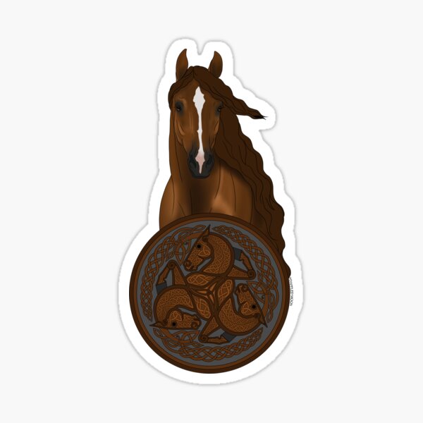 Item preview, Cheval alezan avec entrelacs celtiques designed and sold by DappledMoon.