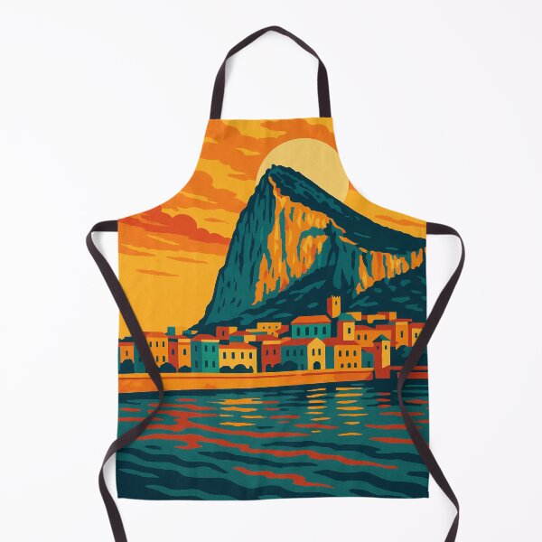 Item preview, Gibraltar Travel Poster | Retro Pop Art Landscape | Iconic Rock of Gibraltar | Bold Vintage Travel Wall Art | Colorful Coastal Scene designed and sold by PaintedPixels01.