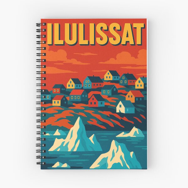 Item preview, Ilulissat Retro Travel Poster | Arctic Icefjord Wall Art | Colorful Greenland Pop Art | Vintage Nordic Landscape | Digital Ilulissat Decor designed and sold by PaintedPixels01.