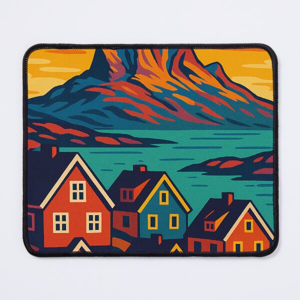 Item preview, Nuuk Greenland Travel Poster | Retro Pop Art Cityscape | Arctic Adventure Wall Art | Colorful Capital Print | Vintage Nordic Aesthetic designed and sold by PaintedPixels01.