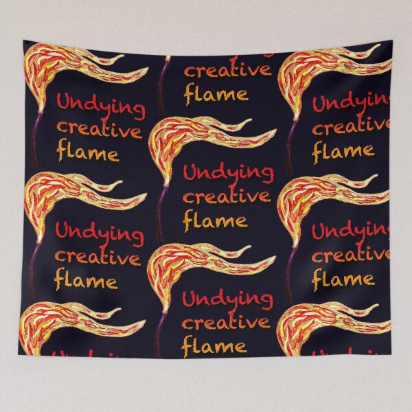 Item preview, Undying Creative Flame, Original Canvas Painting Art Design designed and sold by Art by Agnes Bosze.