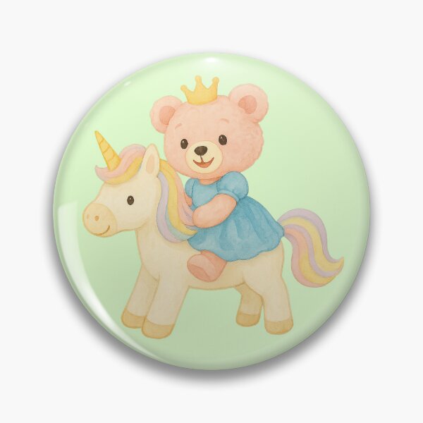 Item preview, Pink Princess Teddy on Her Unicorn designed and sold by PixeMeAus.