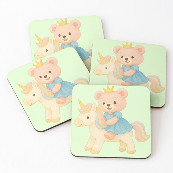 Item preview, Pink Princess Teddy on Her Unicorn designed and sold by PixeMeAus.