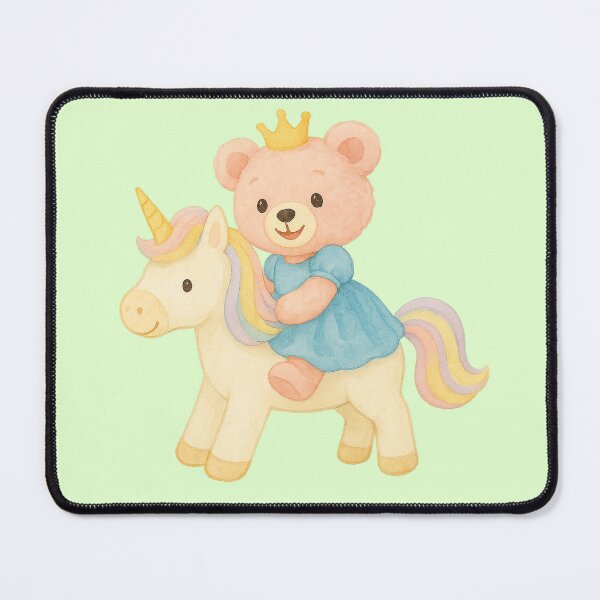 Item preview, Pink Princess Teddy on Her Unicorn designed and sold by PixeMeAus.