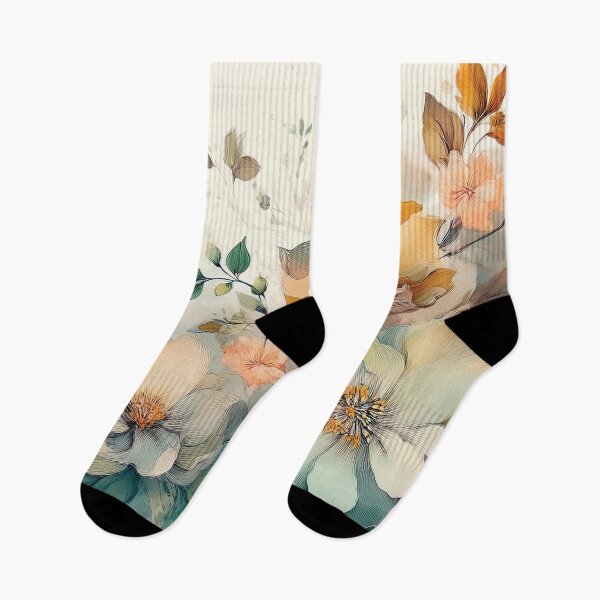 Artikelvorschau, Neutrale Erdtöne VINTAGE FLOWERS 2, Salbeigrün und gebranntes Orange, Boho-Wildblumen-Aquarellgarten, neutrale Farben und grüne Blattpflanzen, florales Frühlingsgemälde entworfen und verkauft von navitalidesign.