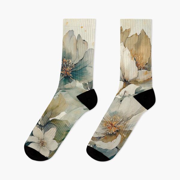 Artikelvorschau, Neutrale Erdtöne VINTAGE FLOWERS 3, Salbeigrün und neutrales Beige, Boho-Wildblumen-Aquarellgarten, neutrale Farben und grüne Blattpflanzen, florales Frühlingsgemälde entworfen und verkauft von navitalidesign.