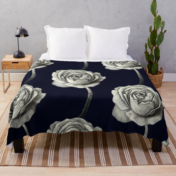 Item preview, Glowing Rose in the Dark, Flower Painting on Black Canvas designed and sold by Art by Agnes Bosze.